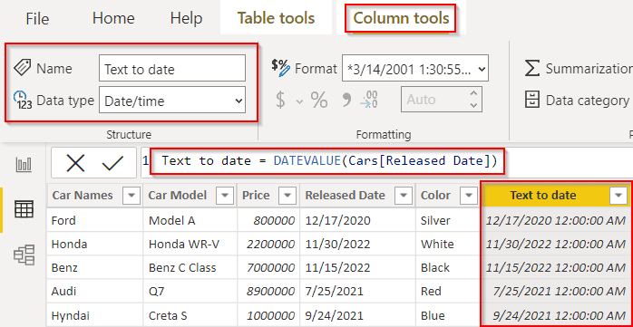 Power bi converts text to date example