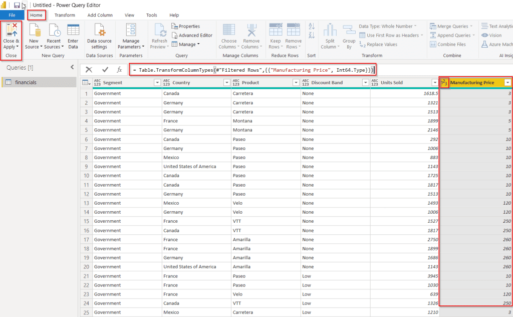 Power Bi converts text to numeric