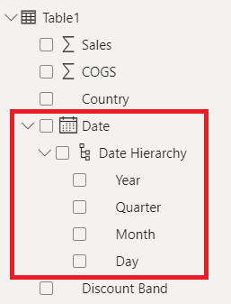 Power BI Date hierarchy