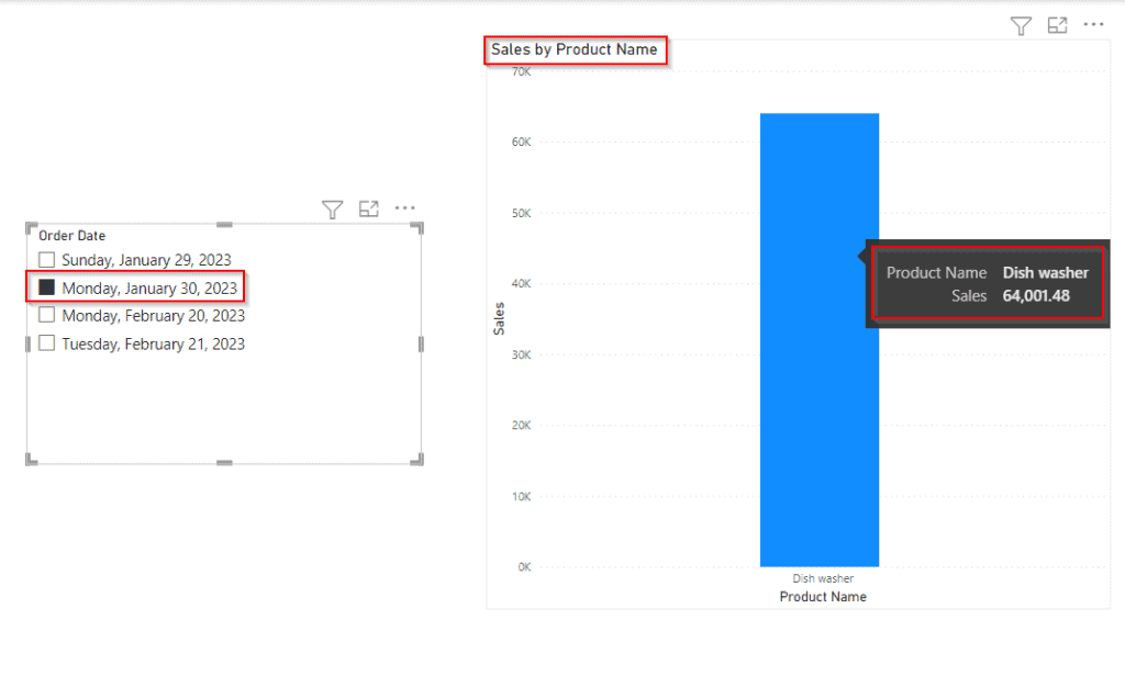 Power BI date slicer default to last month example