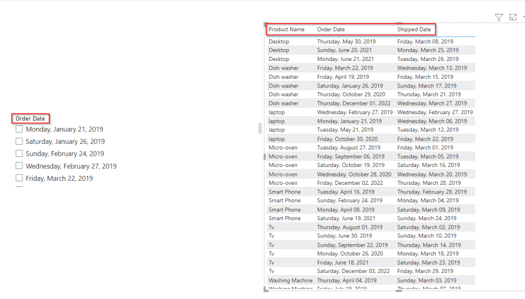 Power bi date slicer multiple dates