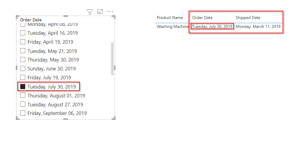 Power bi date slicer multiple dates example