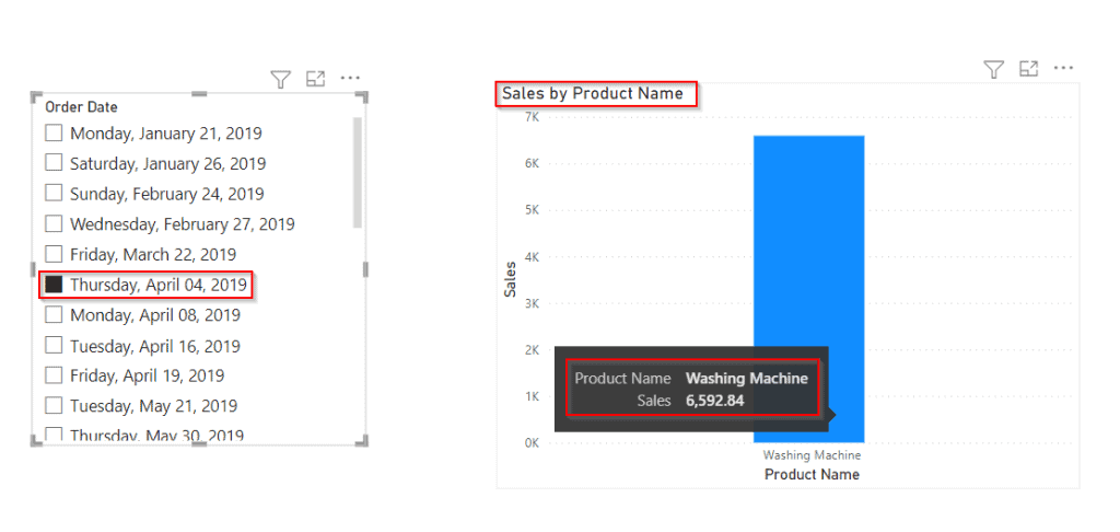 Power bi date slicer only shows dates with data example