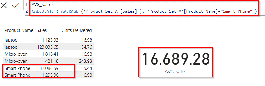 Power BI DAX average with filter