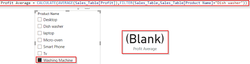 Power BI DAX average with filter example