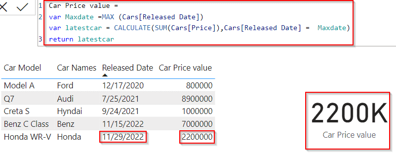 Power BI DAX calculates the max date