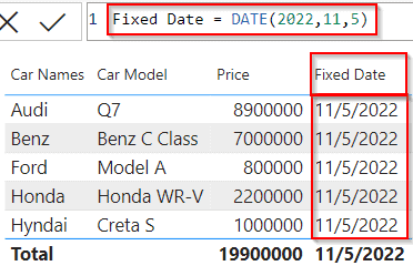 Power BI DAX date function