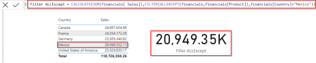 Power BI DAX filter all except