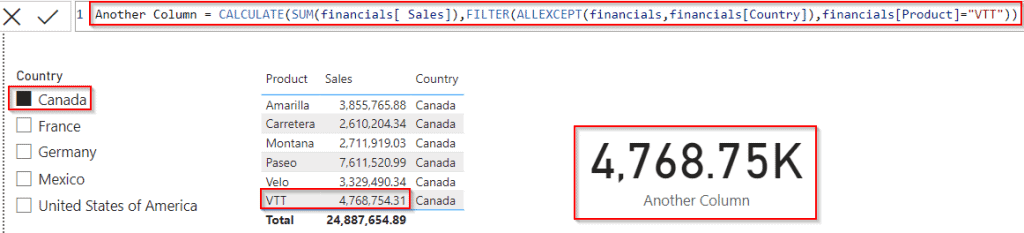 Power bi DAX filter based on condition based on another column example