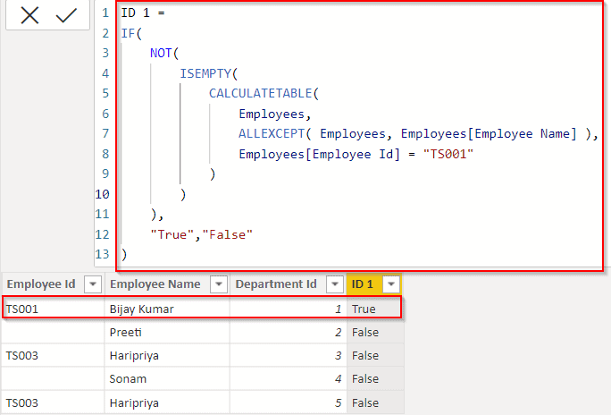 Power bi Dax filter based on condition first value