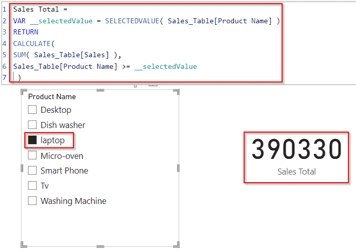 Power BI DAX filter based on the slicer