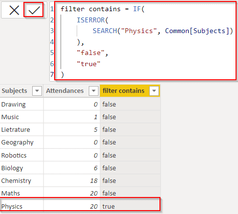 Power BI DAX filter contains