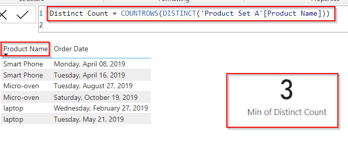 Power bi Dax filter distinct