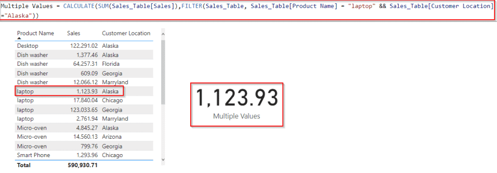 Power BI DAX filter multiple values