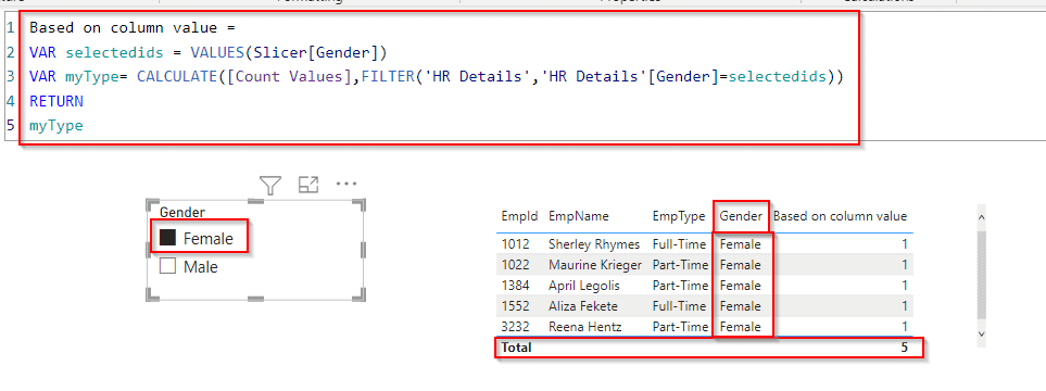 Power BI DAX filter table based on column value