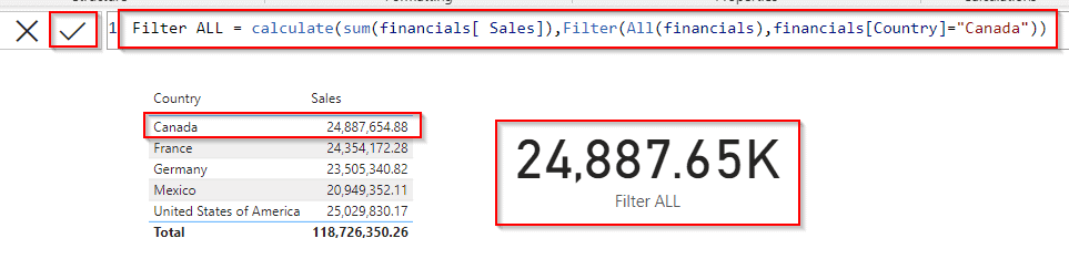 Power BI DAX filters all