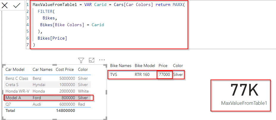 Power BI DAX gets the max value from another table