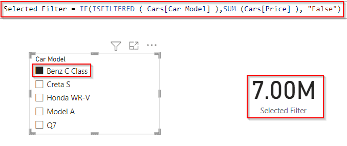 Power BI DAX if filter selected