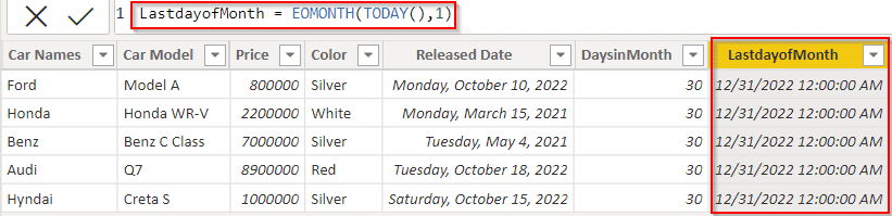 power bi dax last day of month