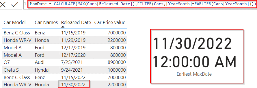 Power BI DAX max DateTime