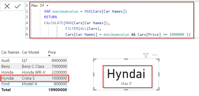 Power bi Dax max if