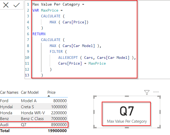 Power bi dax max value per category