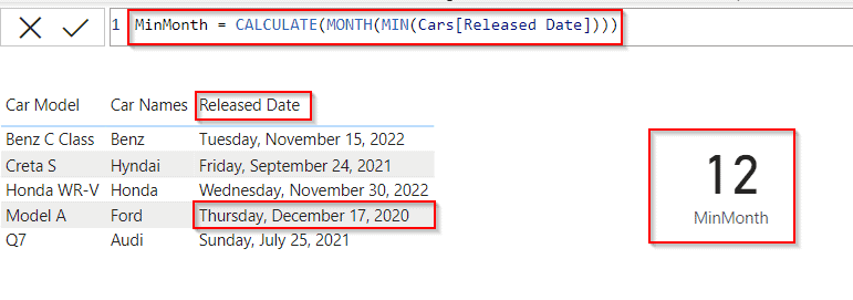 Power BI DAX min date minus 1 month