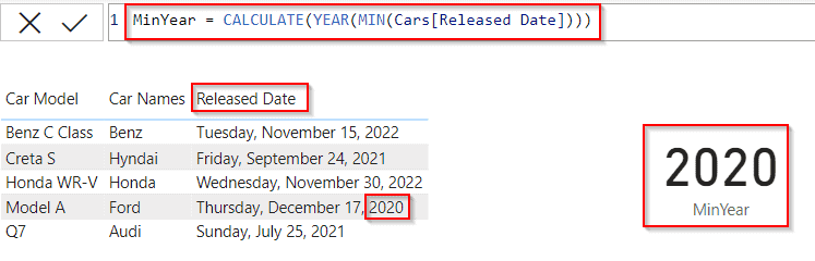 Power BI DAX min date minus 1 year