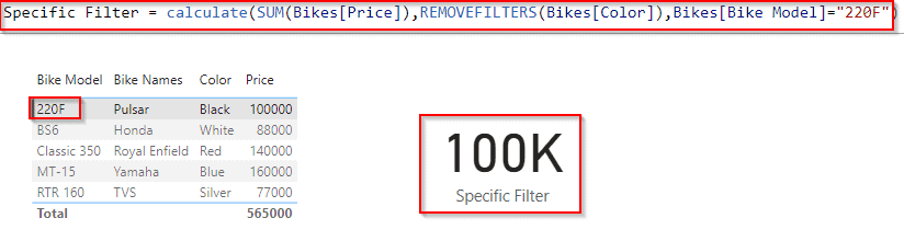 Power BI DAX remove specific filter