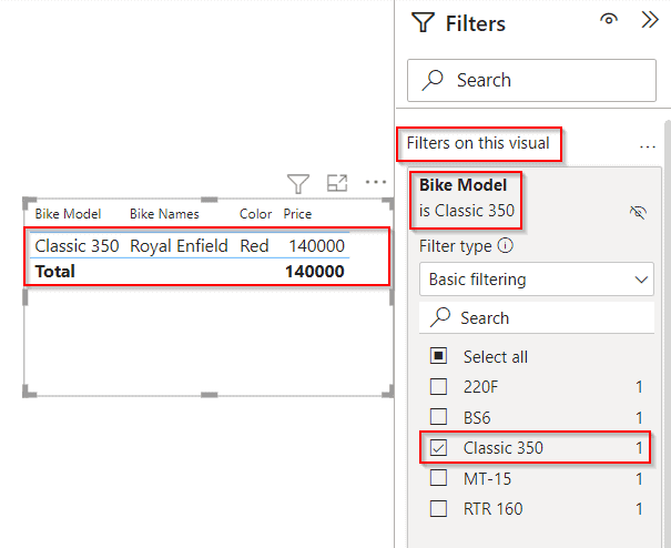 Power BI DAX remove visual filter example