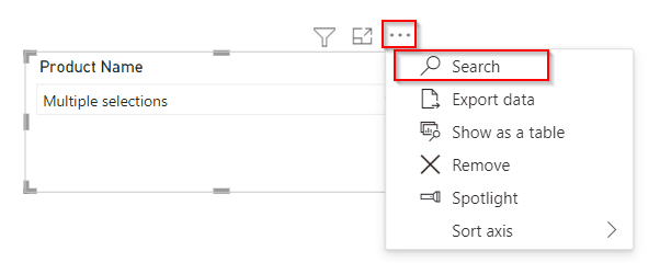 Power Bi dropdown slicer with search