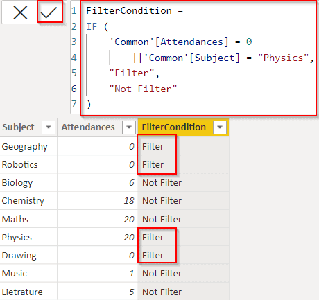 Power BI filter OR condition