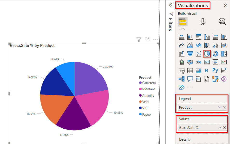 Power BI percent of the total with filter example