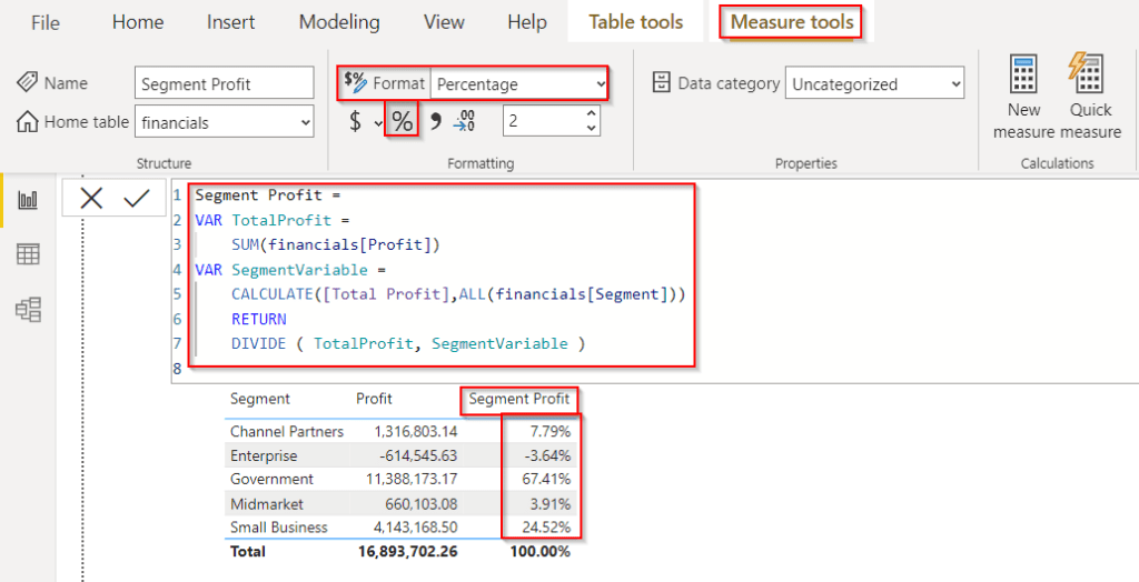 Power BI percentage of total by category with filter example Power BI percentage of total by category with filter example