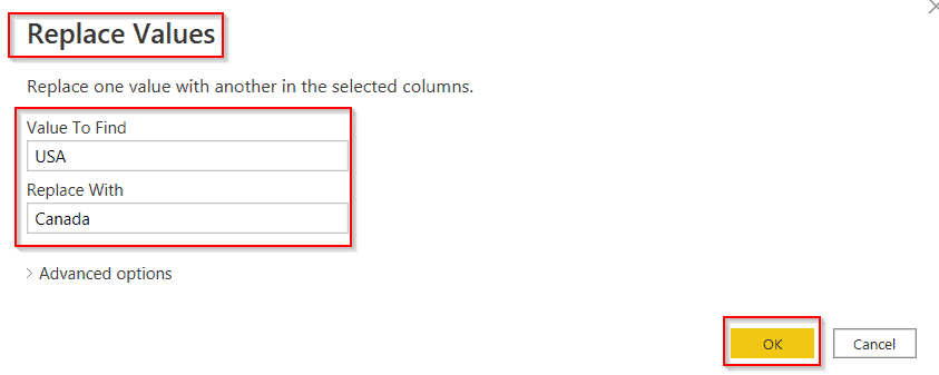 Power Bi replaces column with a formula example