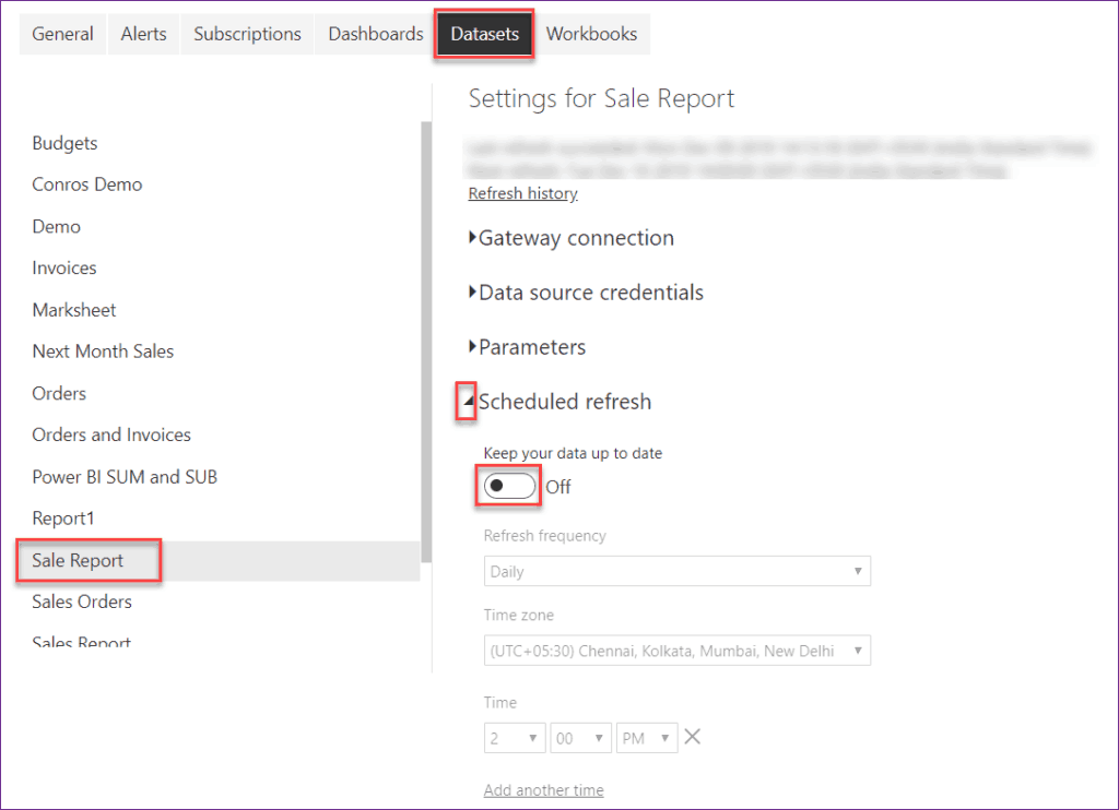 power bi schedular data refresh