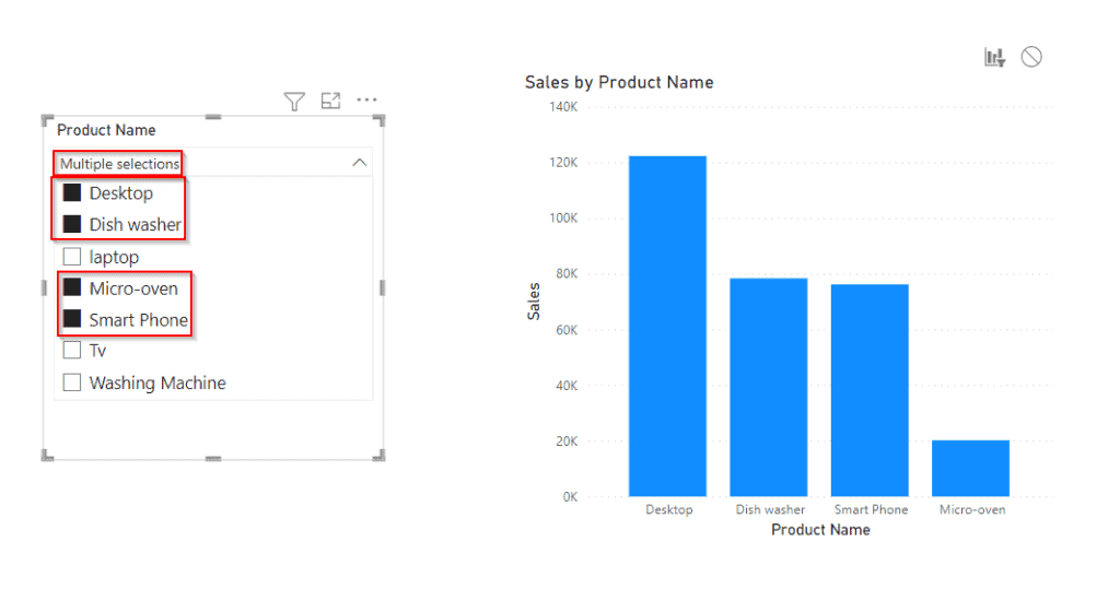 Power bi slicer dropdown multiple selections example