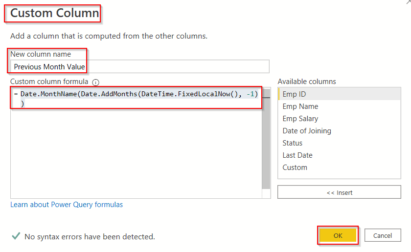 Power query add a column with the previous month Power query add a column with the previous month
