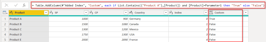 Power query add an editable column example