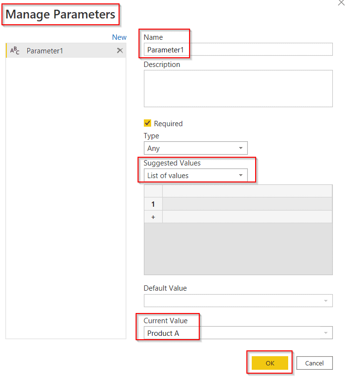 Power query add column based on a parameter