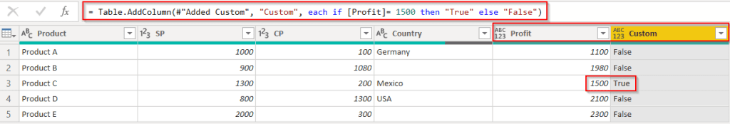 Power query add column based on condition