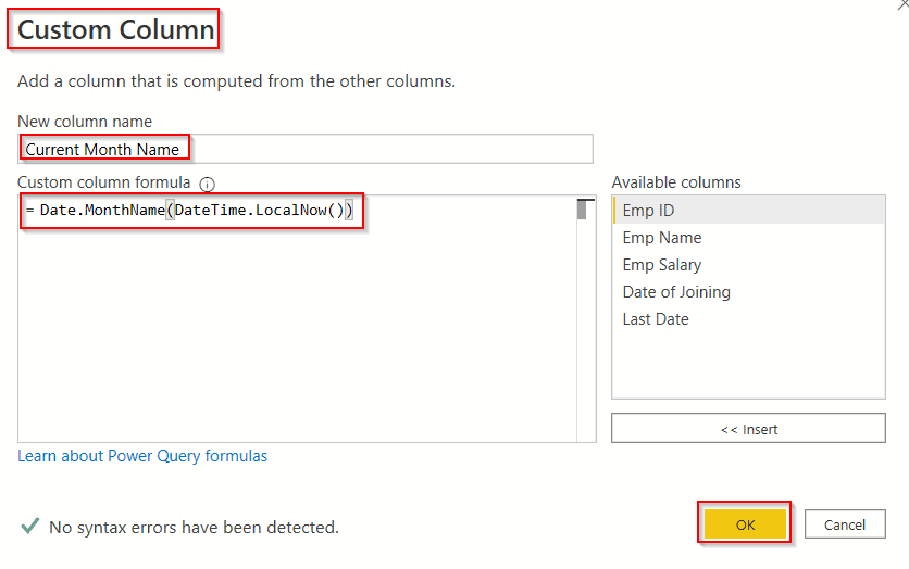 Power query add column month Power query add column month