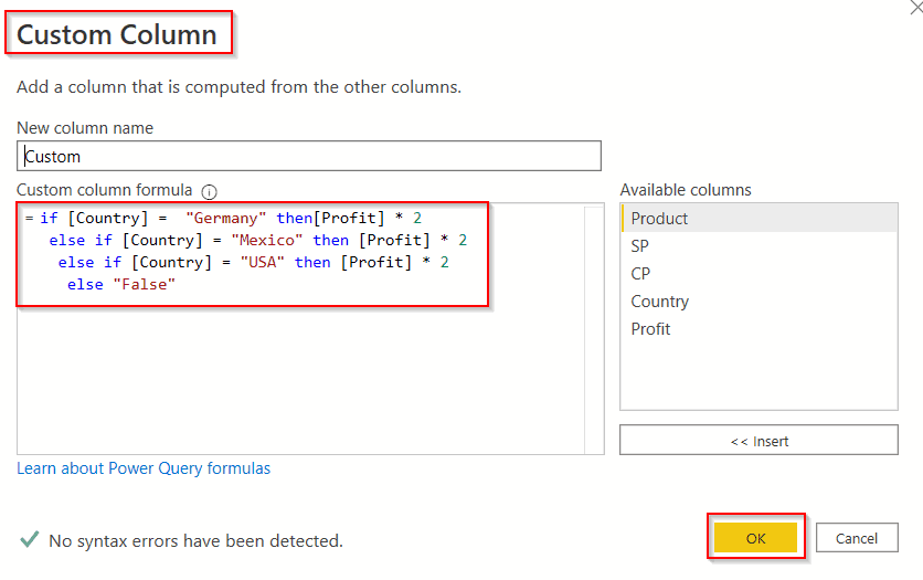 Power query add column multiple if example