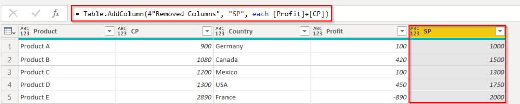 Power query add column sum example