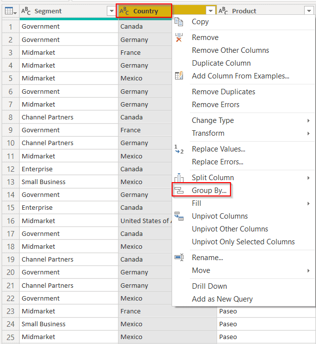 Power query add column to group by