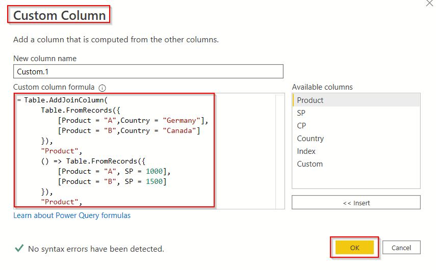 Power query add join column