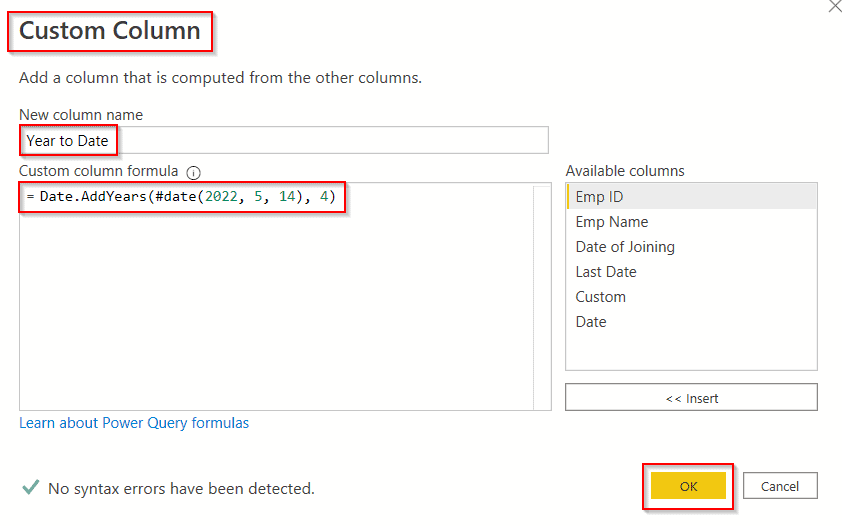 Power query add the year to date column Power query add the year to date column