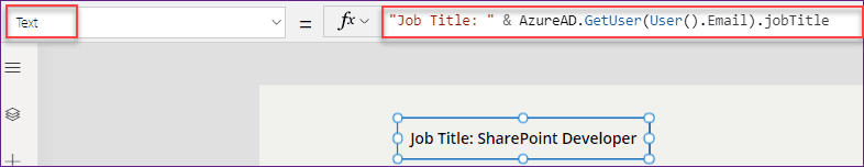 PowerApps Azure AD get User Job Title