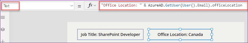 PowerApps Azure AD get User location