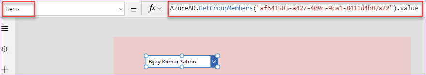 PowerApps azure get group members